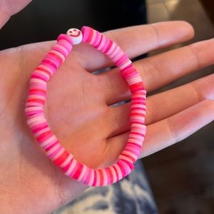 A pink bracelet